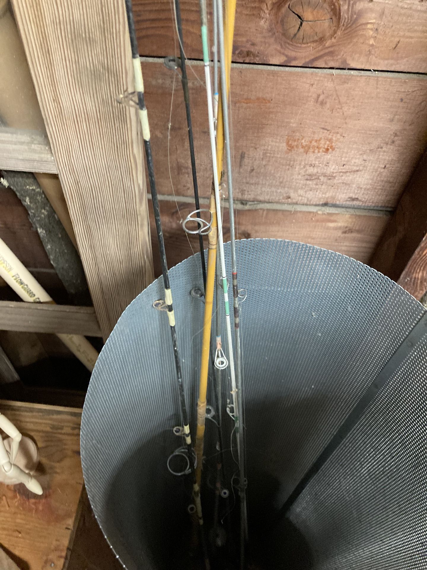 Several old fishing rods