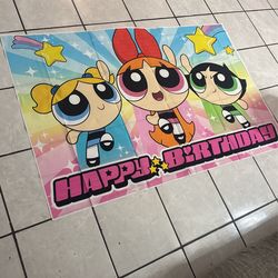 Backdrop Powerpuff Girls Birthday Rare