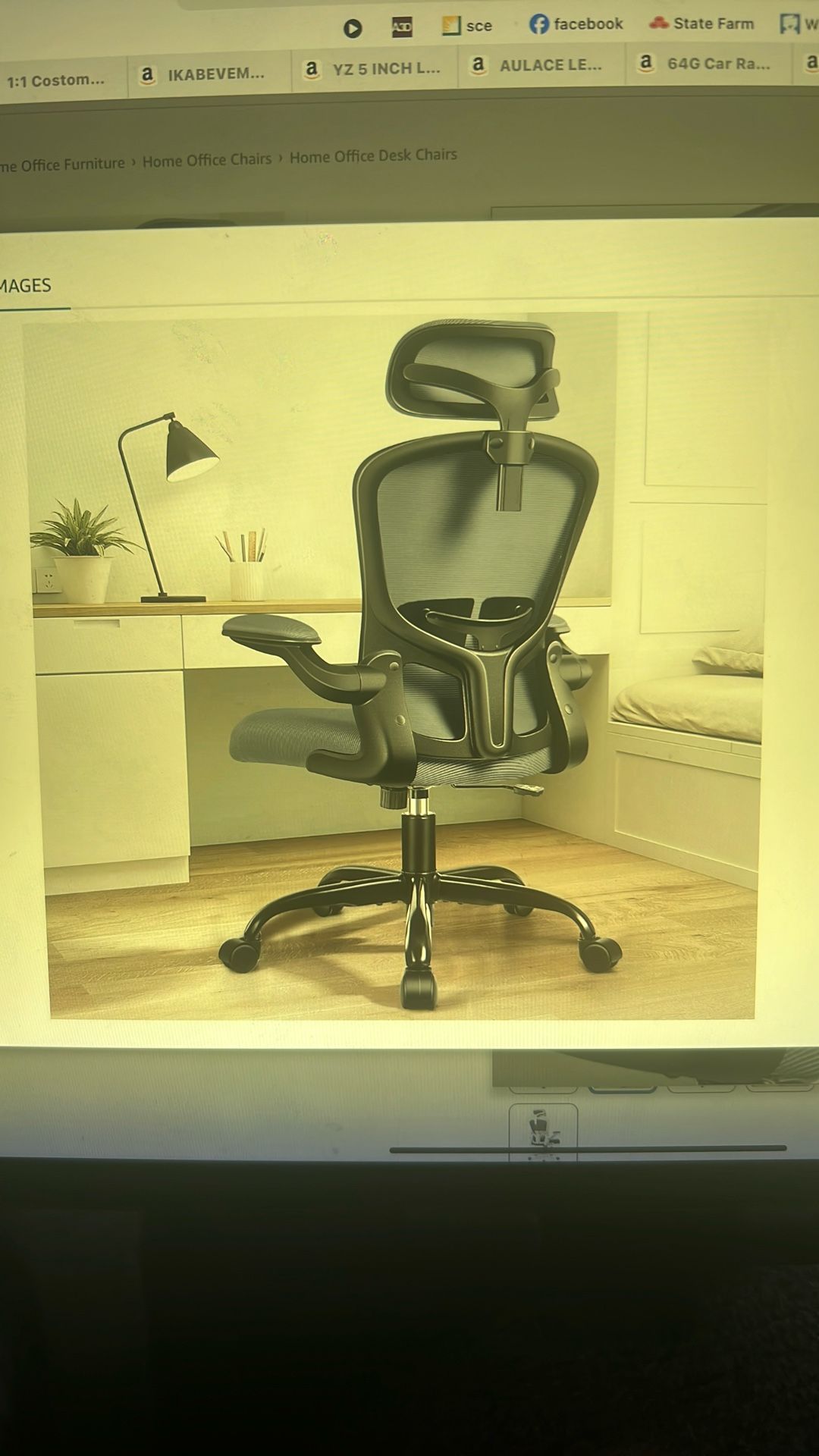 NEW Desk Chair. Ergonomic PC Desk Chair w/Wheels Adjustable Lumbar Support and Height Swivel Computer Chair w/Flip up Armrests Ergo Mesh Ba