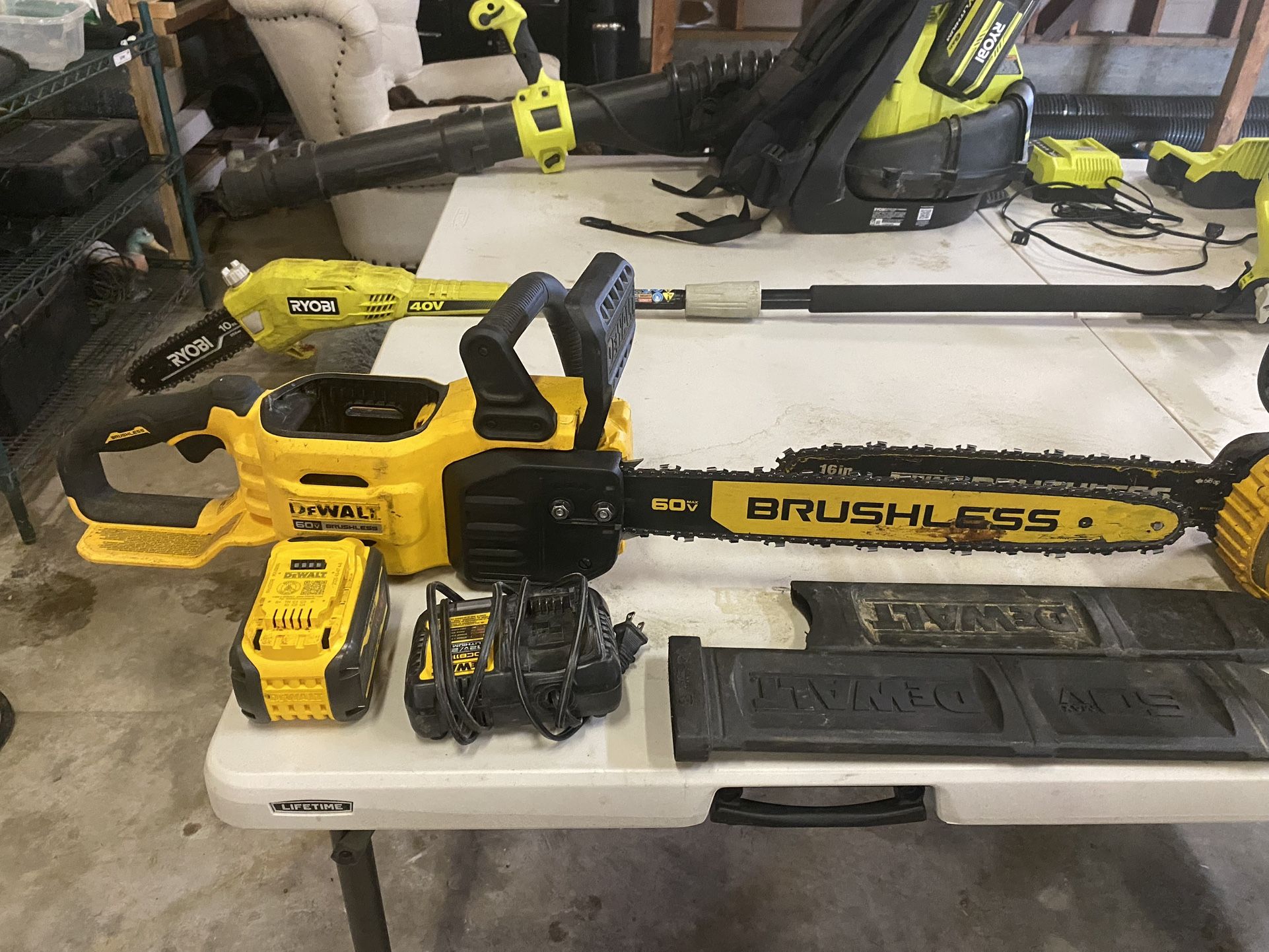 Various Saws And Blower