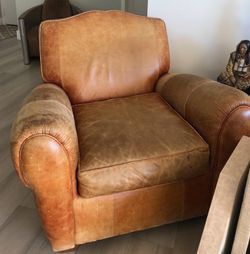 Leather Club Chair — Cognac Brown