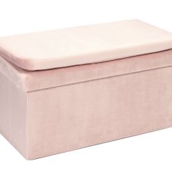 Bench Storage Ottoman Pink