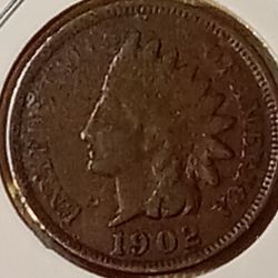 #199 Indian Penny 1902 Coin 