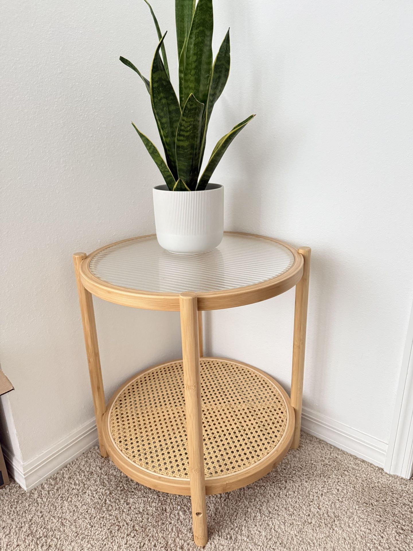 Rattan Glass Coffee Table