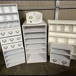 White Stationary Desk Organization 