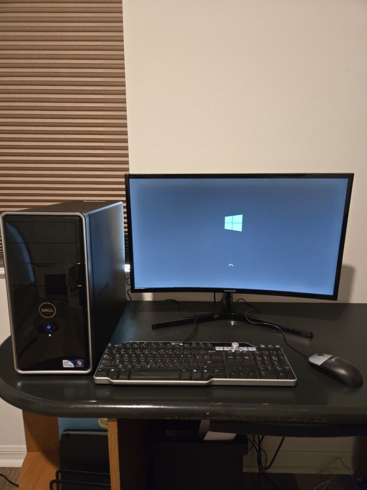 Dell Computer And 27 Inch Monitor