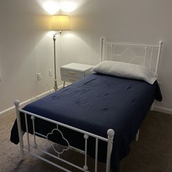 Twin size bed frame with mattress