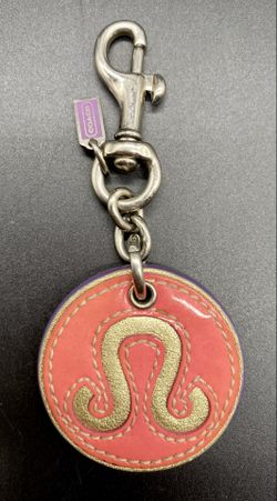 Vintage Coach Leo Zodiac Leather Keychain Bag Charm