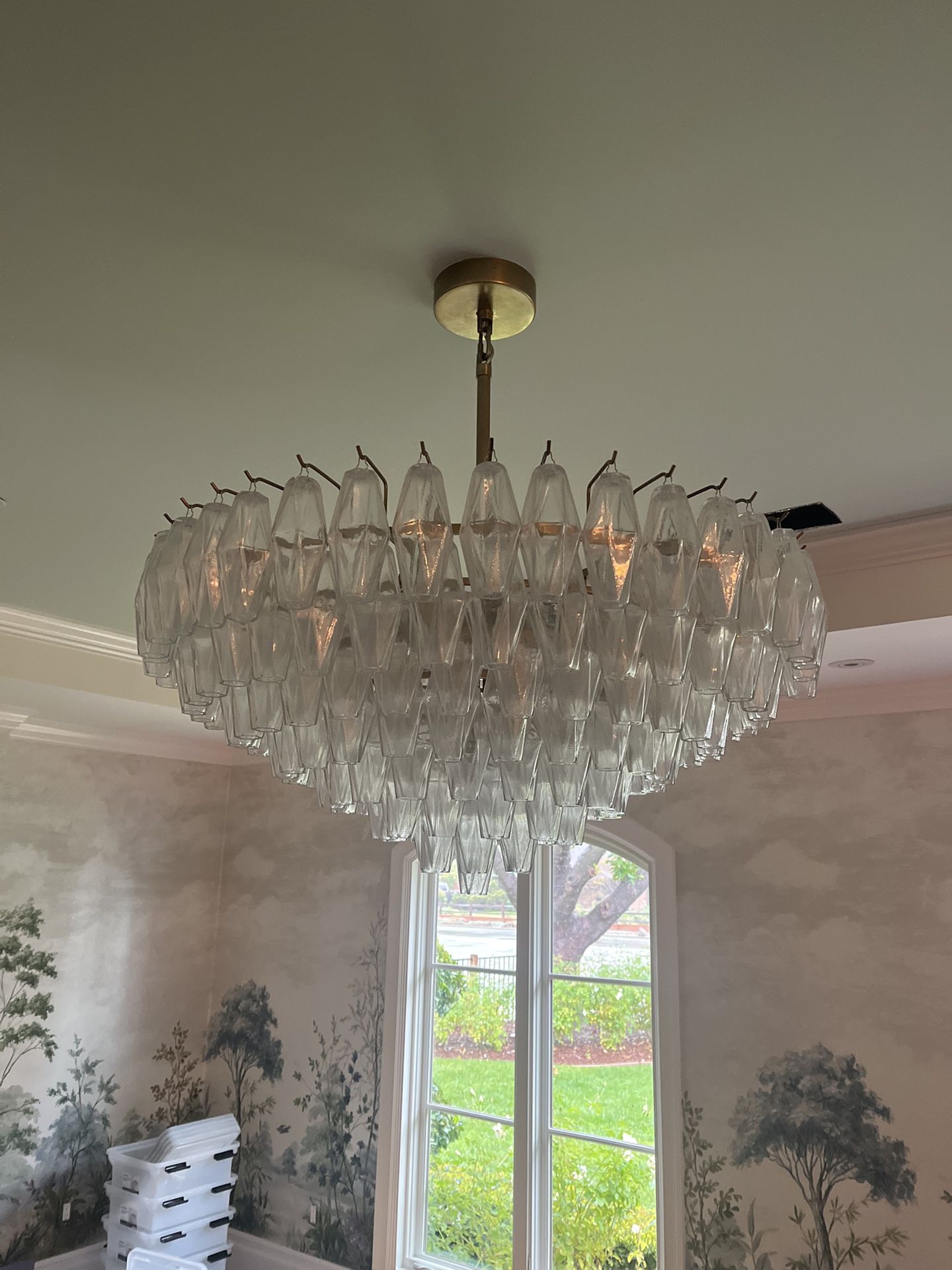 CHIARA CLEAR GLASS TIERED ROUND CHANDELIER 