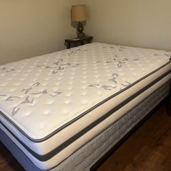 Full Size Mattress Box Springs And Metal Frame,