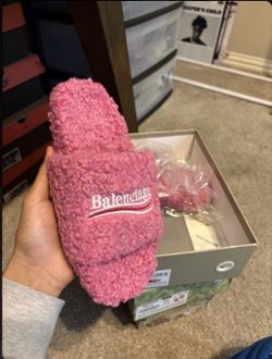 Pink Balenciaga slides