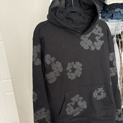 denim tears black on black hoodie 