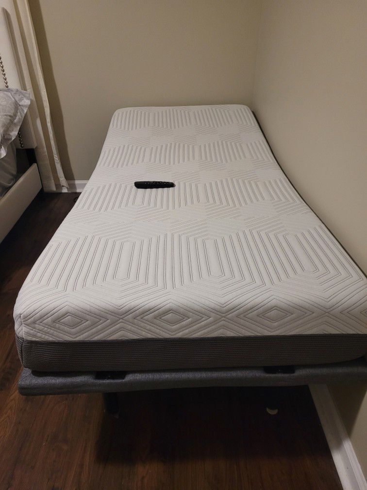 Electric Adjustable Xl Twin Bed With Mattress 