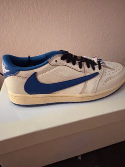 Fragment Design x Travis Scott x Air Jordan 1 Retro Low OG SP 'Sail Military Blue’
