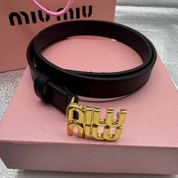 Miu Miu Vonens Black Logo Belt