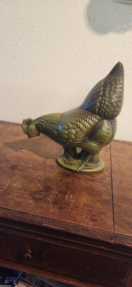 Vintage Green Royal Heager Chicken Statue Figure
