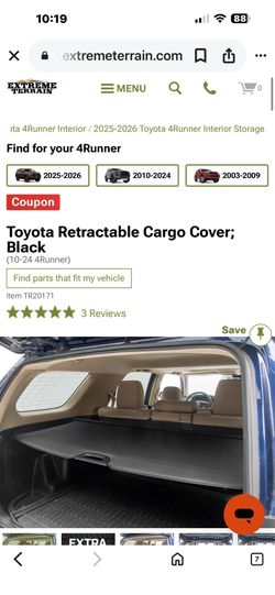 Toyota 4Runner 2019 cargo cover original in excellent condition used only a few times