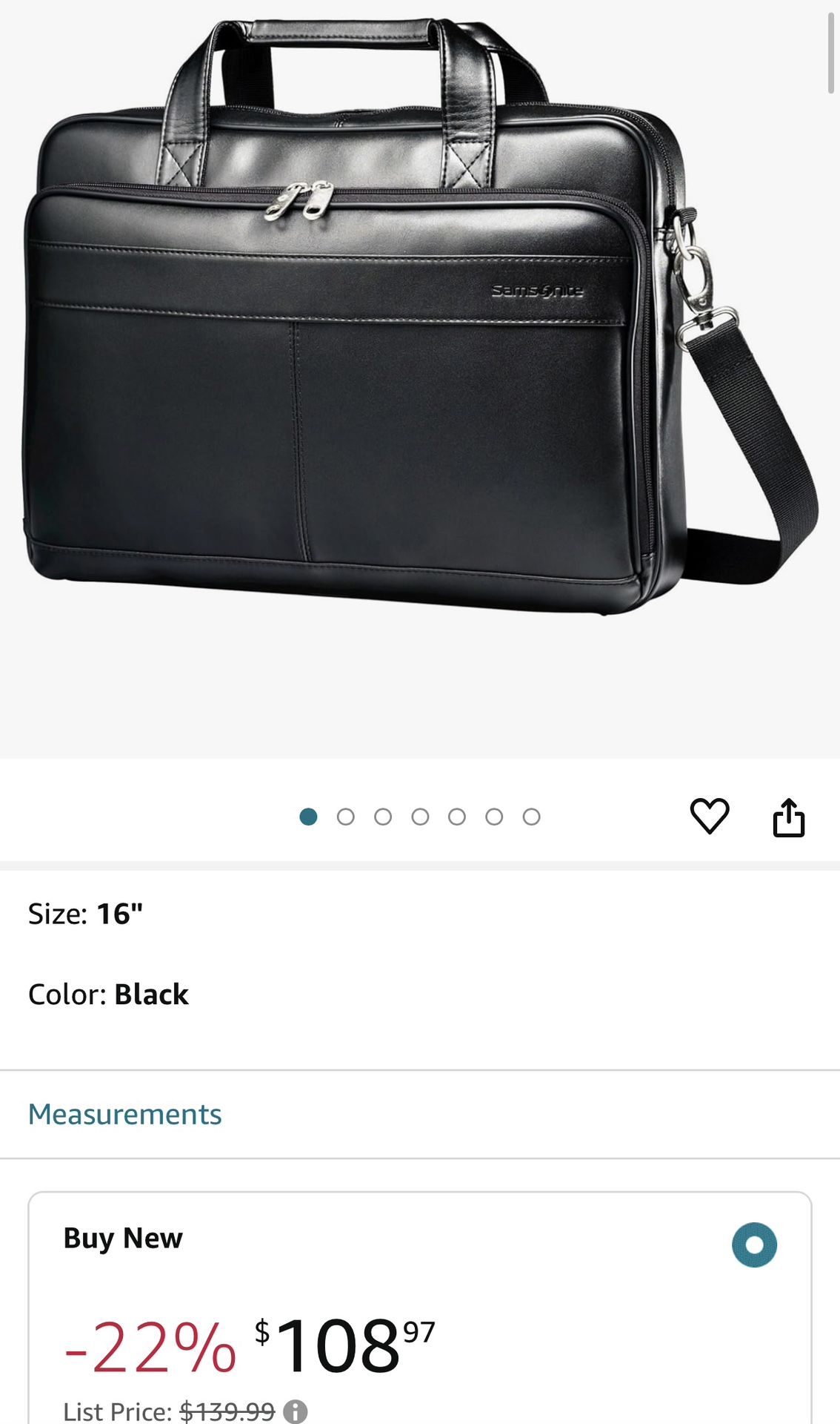 Samsonite Leather Slim Briefcase