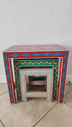 Beautiful Stackable Decorative Hand Painted Coffee Tables