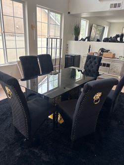 Brand New Elegant Gold Design Dining Set