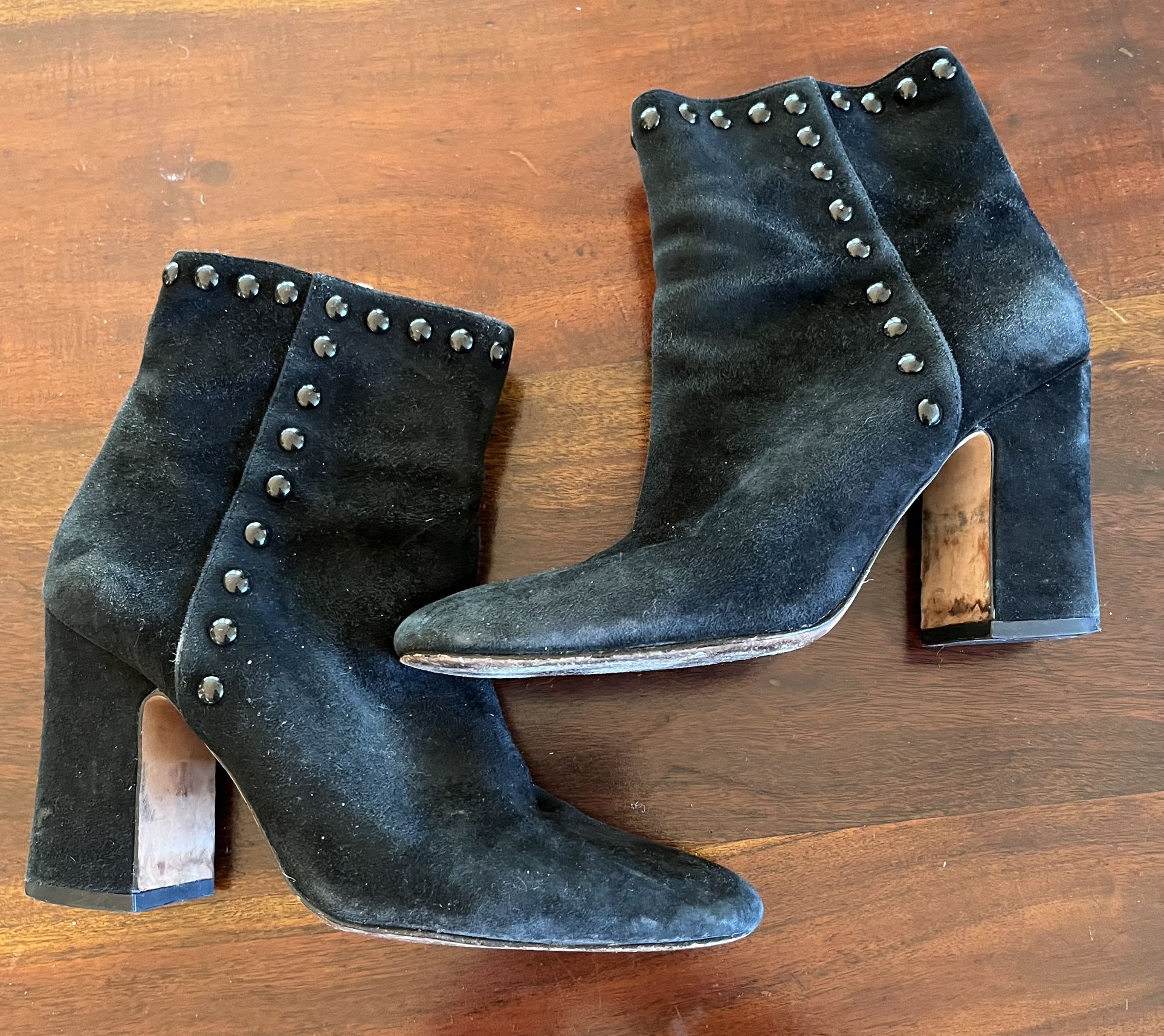 Coach Size 6 Black Suede Booties (with Heel)