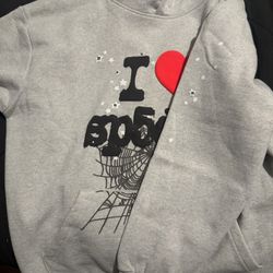 Sp5der Souvenir Hoodie Heather Grey