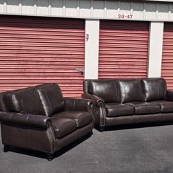 Leather Sofa and Loveseat