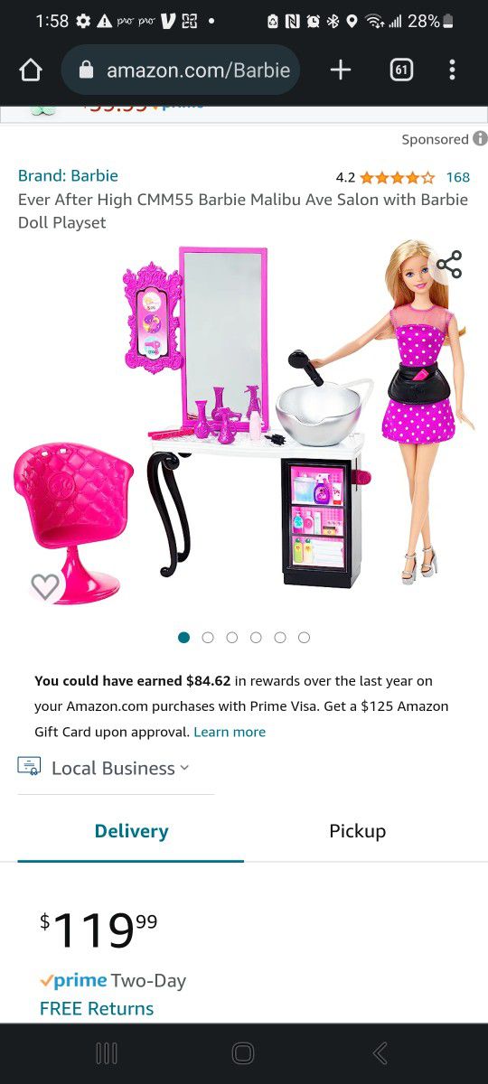 Ever After High CMM55 Barbie Malibu Ave Salon with Barbie Doll Playset