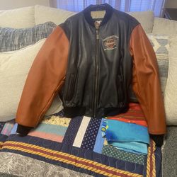 Vintage Leather Harley Davidson Motorcycle Jacket 