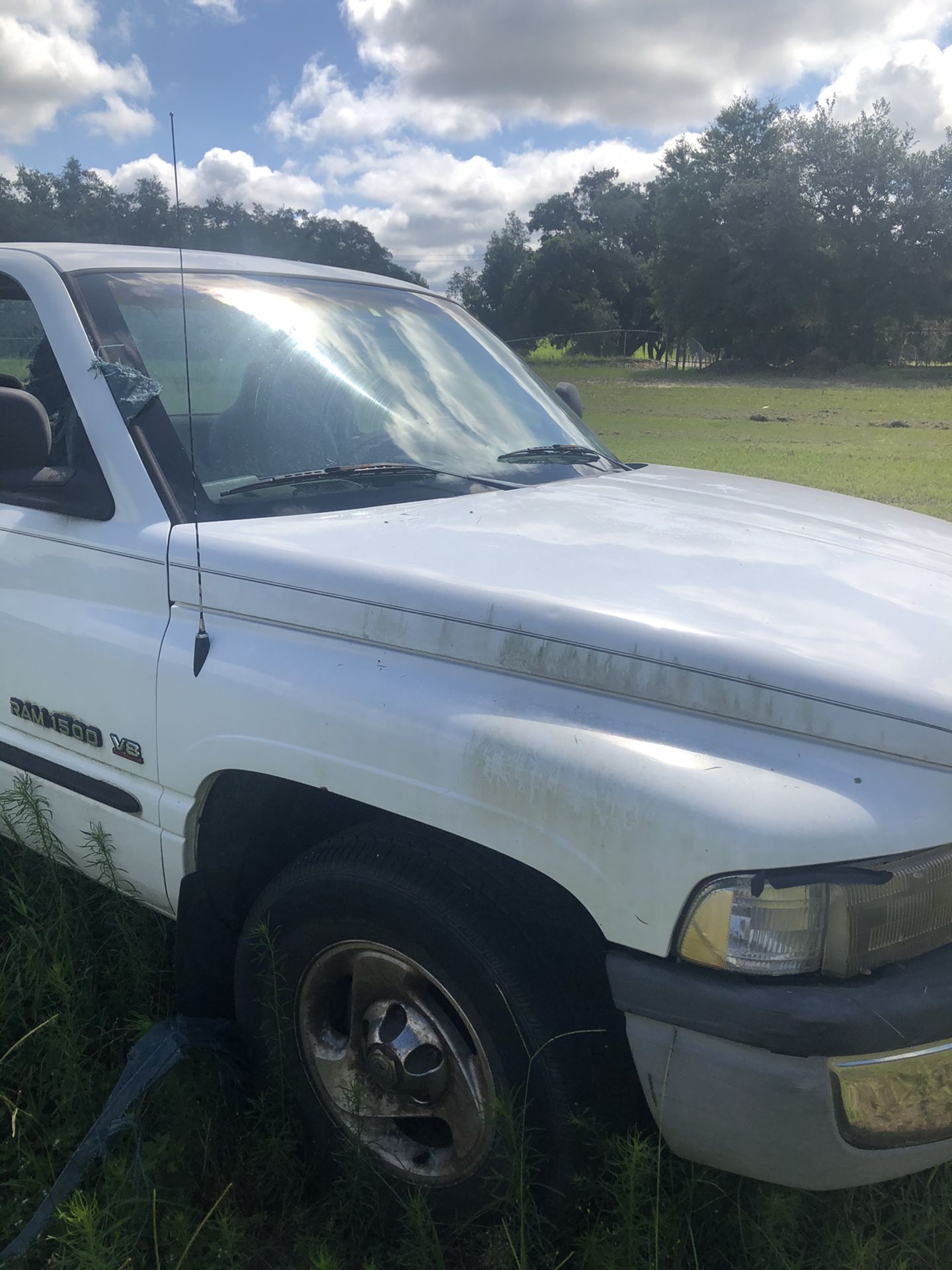 1998 dodge 1500 with 140K miles. Tune up, new front end and breaks. Good work truck but needs battery and radiator. Tires have 35 percent tread. Loca