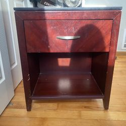 Two Granite Nightstands 