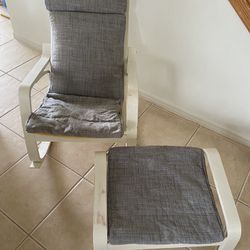 Ikea Poang Chair & Ottoman