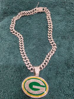 Green Bay Packers Iced Out Cuban Link Necklace