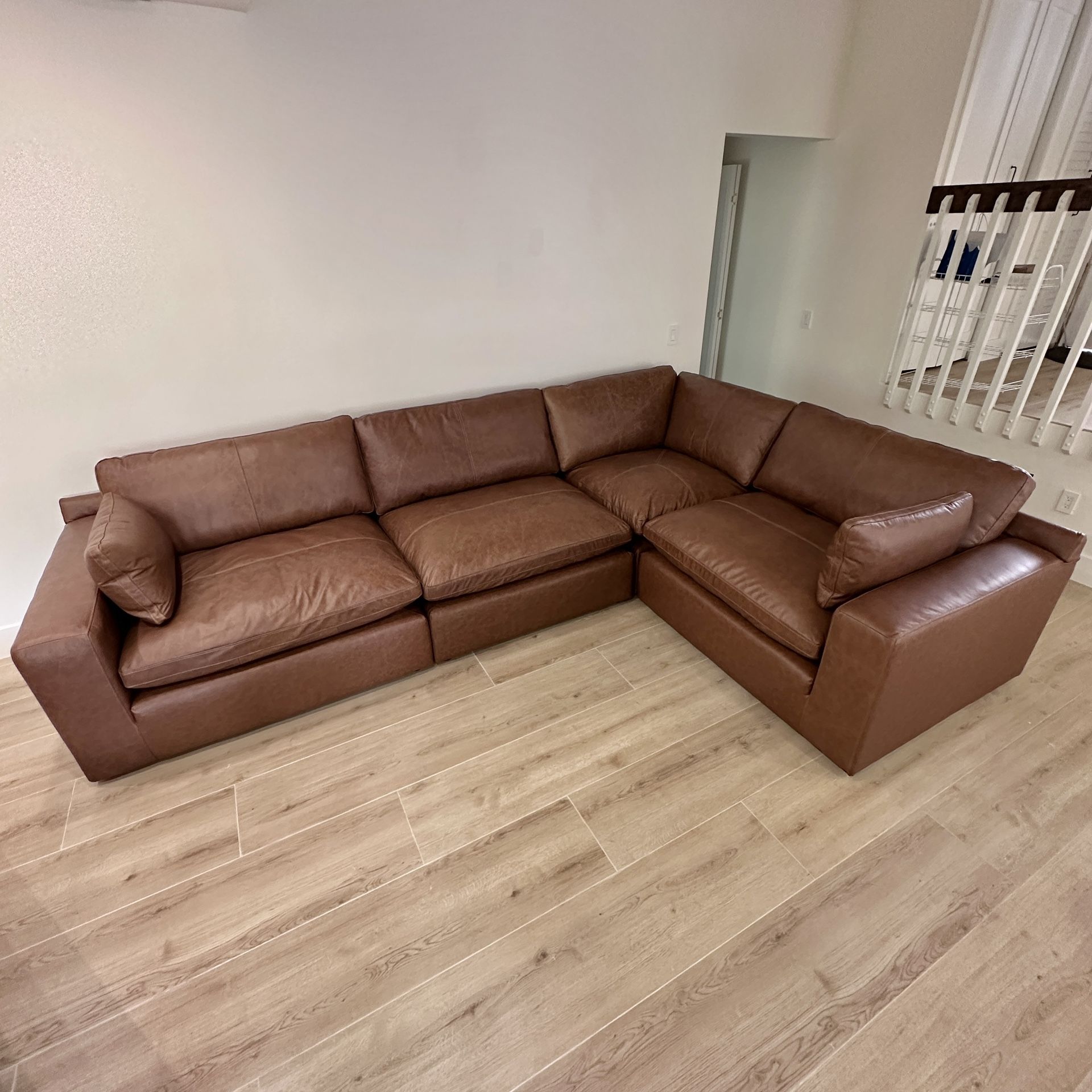 NEW Leather Cloud Couch Modular Sofa