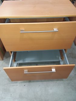 Double Drawer Hanging File Cabinet On Casters