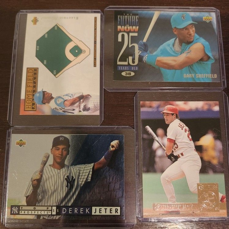 4 Cards 2 Gary Sheffield Upper Deck 1 Greg Jeffries 1 One Derek Jeter Upper Deck