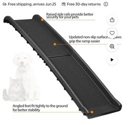 61-inch Dog Pet Ramp Nonslip Folding for Car SUV Backseat Stair Steps Portable Travel Ladder High Traction