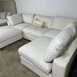 Modular Cloud Dupe Sectional Sofa Chaise