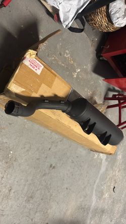 Black Matte Exhaust Pipe with Fins