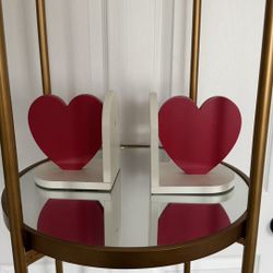 Vintage Heart Wooden Bookends