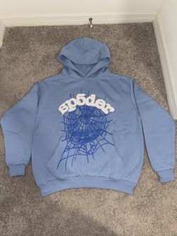 Sky Blue Web Sp5der Hoodie