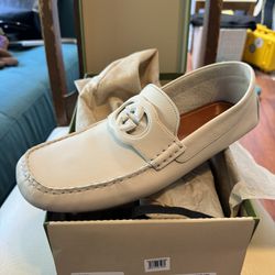 Brand New Men’s White Gucci Loafers Size 12