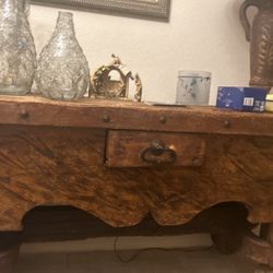 Buffet Table Or Sofa Table This Is Made From Old Barn Doors, Very Rustic And Ported From Mexico