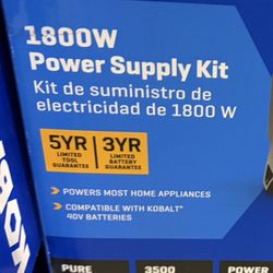 Brand New Kobalt Battery Powered Generator 1800 Watts 