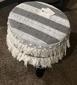 Farmhouse Tasseled foot Stool - Brand new 