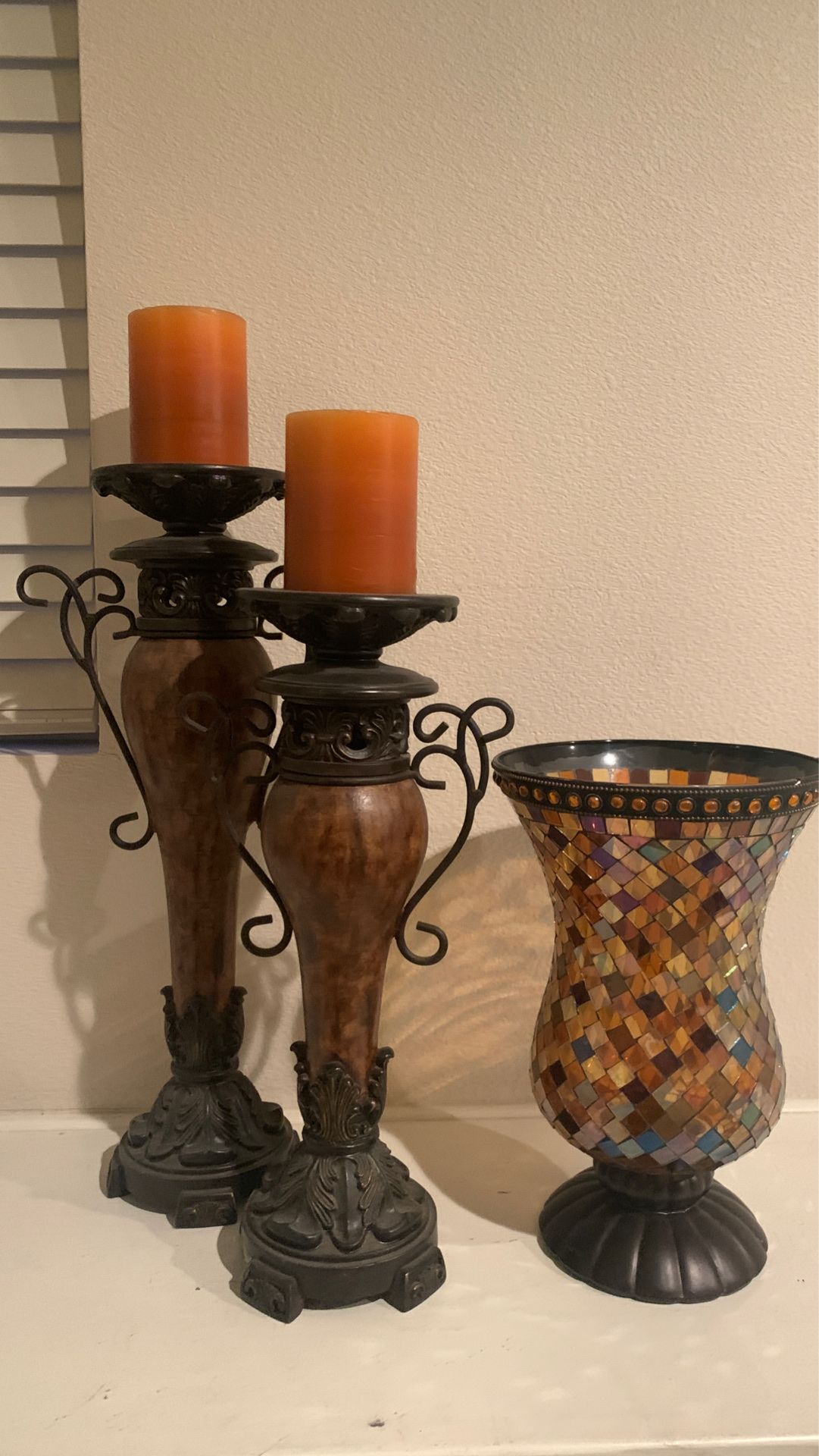 Candle stands & vase