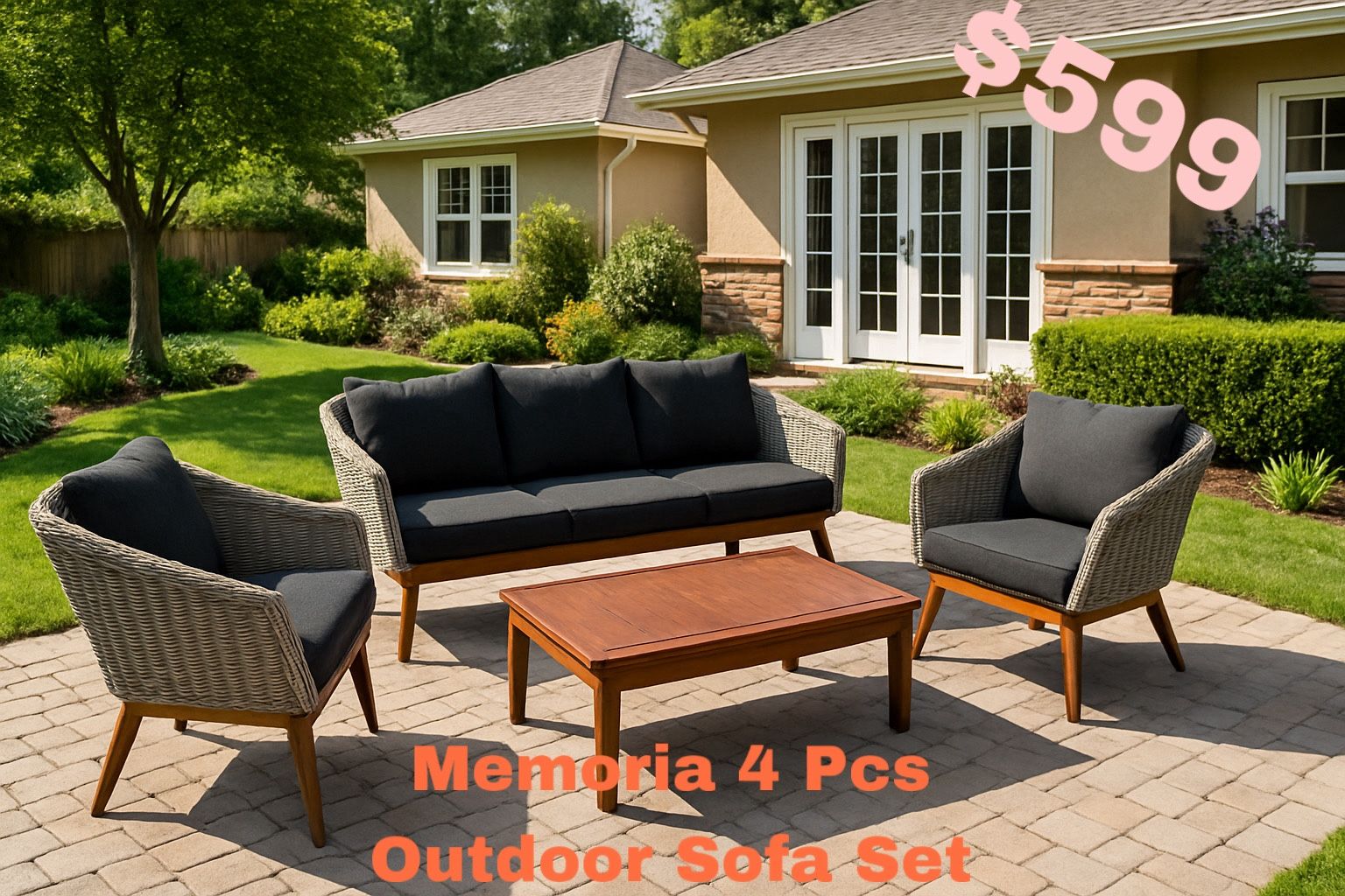 Memoria 4 Pcs Outdoor Sofa Set