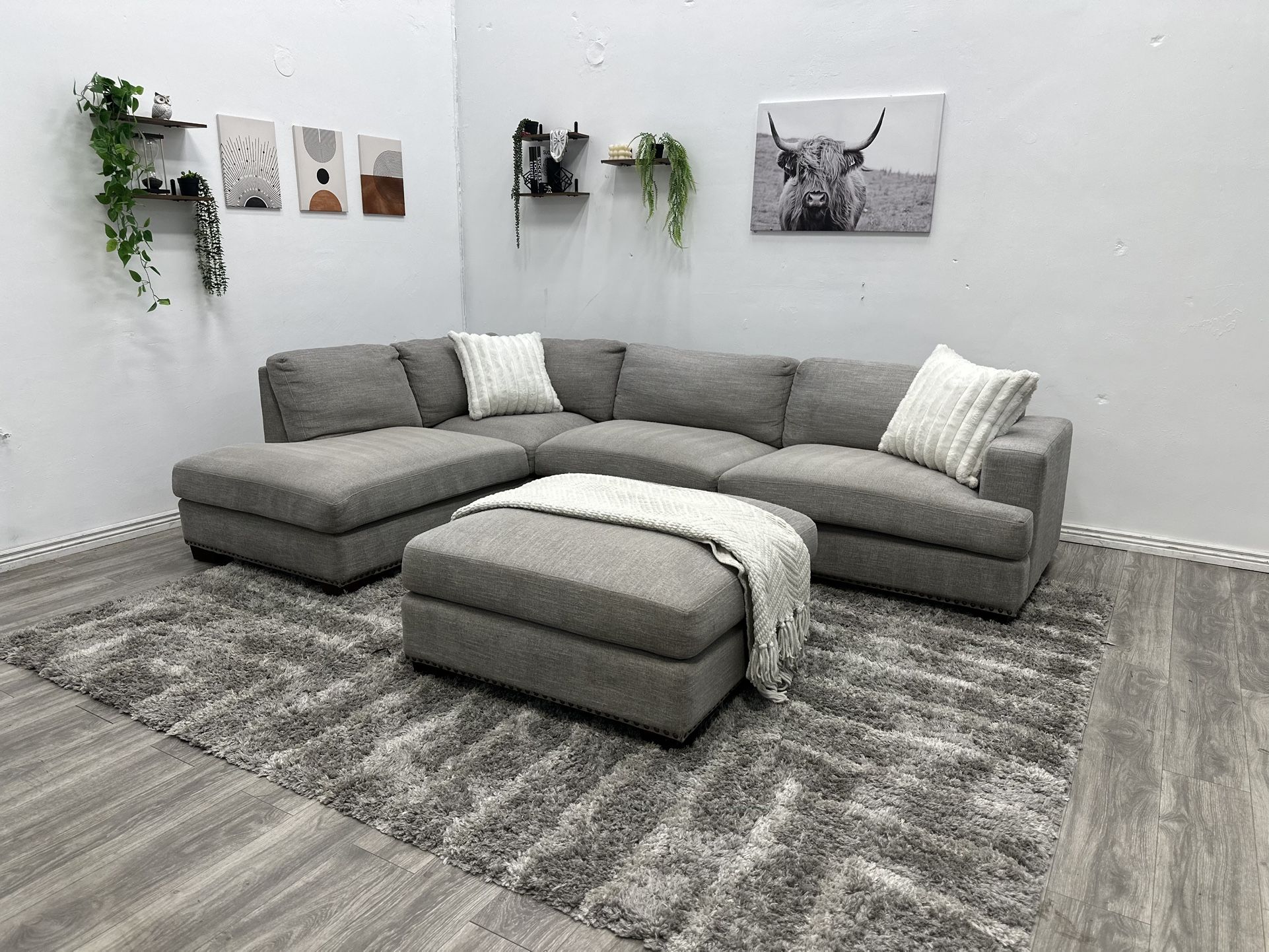 Grey Sectional Couch - Free Delivery