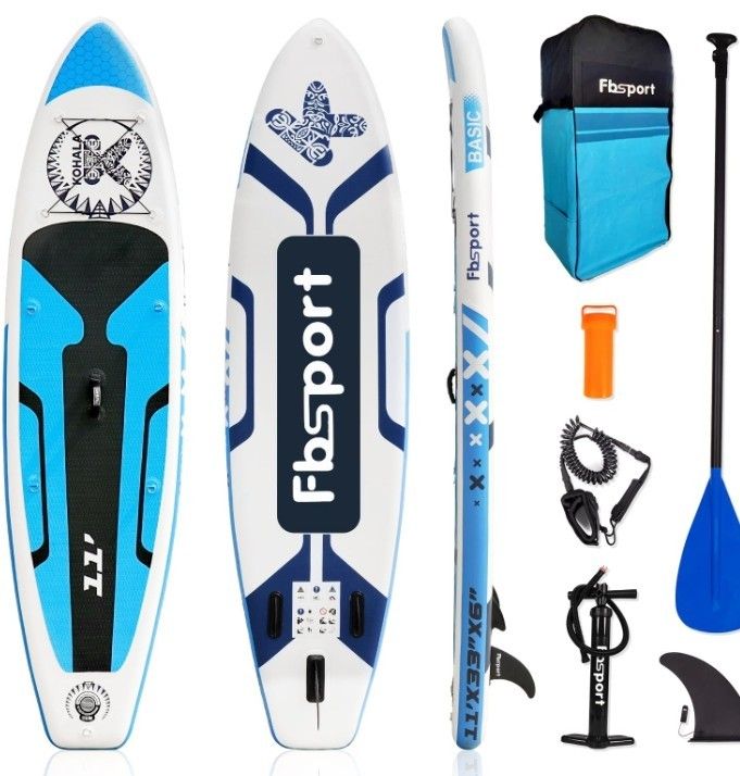 Brand New Premium Inflatable Extra Wide SUP Paddle Pump Leash Backpack BNIB Never Used