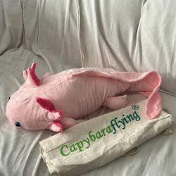 Capybaraflying Axolotl Heating Plush